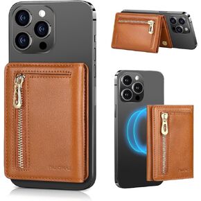 nuoku Magnetic Wallet for Phone Compatible with Magsafe Wallet, Magnetic Card Holder for iPhone 15/14/13/12 Series, NOT Compatible with 13/12 mini