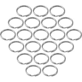 Lucky Line 7/8" Split Key Ring, Nickel-Plated Tempered Steel, Heavy Duty Metal Key Chain Ring for Cars, Crafts, Lanyards, Box of 100 (76300)