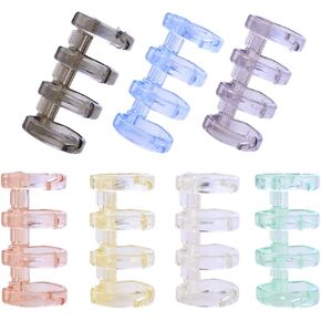 7 Pack Loose-Leaf Binding Strip Book Rings Multicolored 4 Holes Binding Spines Combs Snap Split Binder Rings for Notebook Diary Scrapbook Photo Album Stationery Office School Supply