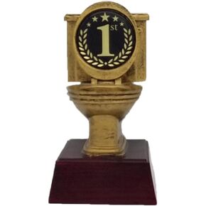 Decade Awards Gold Toilet Bowl Trophy - 6 Inch Tall | Last Place Loser Award - Engraved Plate Upon Request in Kuwait