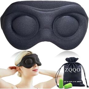 3D Blockout Eye Masks for Sleep - Blindfold Light Weighted Sleep Mask for Men Women as Gifts Airplane Travel Accessories Sleeping Mask with Soft Breathable Zero Pressure for Yoga Nap Meditation