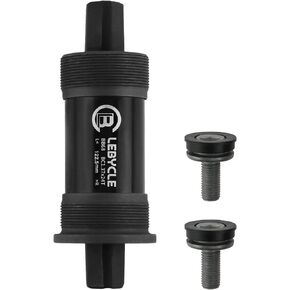 Square Tapered Bottom Bracket, Bike Bottom Bracket Power Spline Bottom Bracket with Screws for Square Tapered Spindle Crank 68mm x 122.5mm
