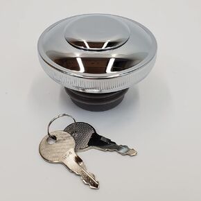 Chrome Locking Gas Cap for 1996-2022 Harley Street Glide, Electra Glide, Road Glide, Road King, Softail, Dyna & Sportster Models - Right Hand Thread VENTED w/ 2 Keys - Chopper Bobber Anti-Theft