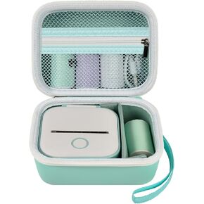 ANKHOH Label Maker Case for Memoking T02/ for Phomemo M02/ M02S/ M02 Pro/ Q30S/ for Ponek Mini Pocket Printer, Portable Sticker Printer Storage Holder Organizer Bag Paper&USB Cables, Box Only (Purple)
