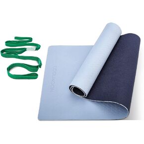 COOLMOON Yoga Mat Non Slip, Anti-Tear 1/4 Thick TPE Yoga Mats for Women and Men, 72"x24" Exercise & Fitness Mat with Carrying Strap, Workout Mats for Yoga, Pilates and Floor Exercise