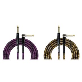 KIRLIN Cable IWB Instrument Cable, 1/4-Inch Right Angle to Straight, Black Purple Wave, 10FT (IWB-202 BFGL-10/WBP)
