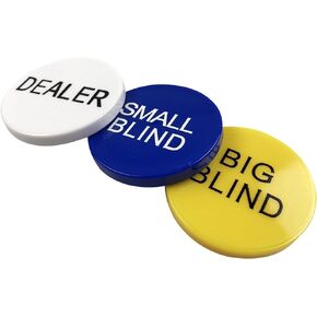 Yuanhe Casino Craps Dealer Button - Set of 3 Professional Casino Texas Holdem Poker, 2Inch Dealer Buttons, Great for Poker, Texas Hold 'em & Card Games