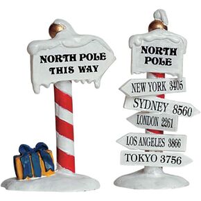 Lemax Christmas Village North Pole Signs Set of 2-64455