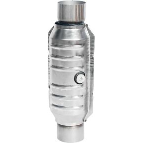 Universal Catalytic Converter, 3" Inlet/Outlet Catalytic Converter Universal High Flow Front Cat Convertor Direct-Fit with O2 Port & Heat Shield