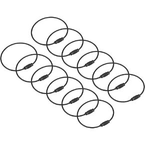uxcell Cable Key Rings, Wire Keychain Twist Loops for Lanyards, Keychains, Luggage Tags