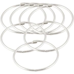 Loose Leaf Binder Rings 3.5 inch Silver Tone Nickel Plated (7 Pcs)