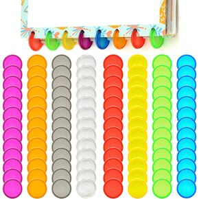 Haploon 100 Pieces 1 Inches Mini Plastic Book Binding Discs,25 Colors Binding Ring Discs Expansion Discs Mushroom Hole Loose Leaf Ring Round Binding Mini Disc Buckle Hoop for DIY Notebooks Planners