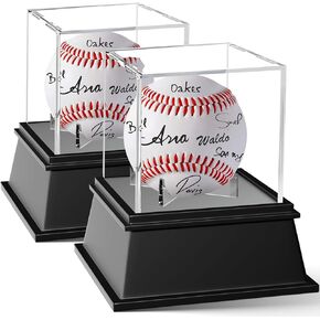 2 Packs Baseball Display Case, Leffis Baseball Holder Display Case, Acrylic UV Protected Baseball Case for Display, Baseball Display Case for Autographed Baseball