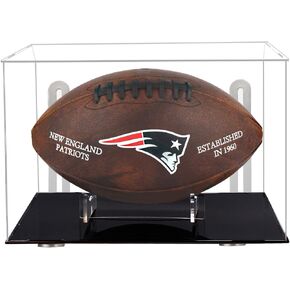 Football Display Case,Self-Adhesive Wall-Hanging with Steel Brackets Hanger&Removable Interior Football Display Stand,Memorabilia Display Box Cases for Football or Memorial Sports Gloves