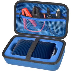 Case for Halo Bolt 58830/57720/ Air 58830/ ACDC Max 55500 mWh/ Air + Portable Emergency Power Kit, Storage Holder for Air Nozzles, Extra Accessory, Car Jump Starter, and Charger- Black (Box Only)