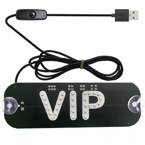 VIP Sign Green Lights,VIP Lounge Neon Signs,Rides Share Sign Decor with DC12V USB Car Charger Inverter for Bar, Hotel, Cafe,Rideshare Driver Lights up Sign,6ft Cable