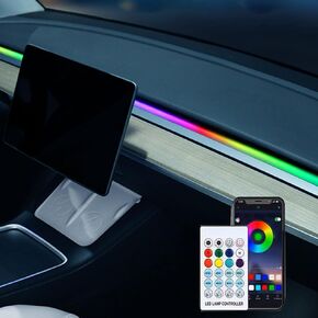 for Tesla Model Y/3 Interior Lights Dashboard Neon Light LED Ambient Lighting Hand Gesture Light Show for Tesla Accessories Sensor Musica with APP Control USB Lights in Kuwait