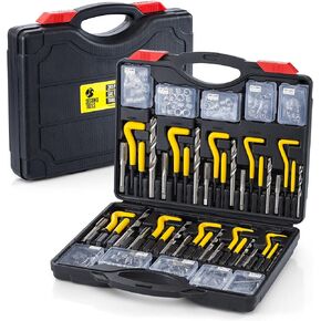 أدوات سيجومو 261 قطعة متري & SAE HSS طقم إصلاح خيط الحفر هيليكويل (M5، M6، M8، M10، M12)، (1/4، 5/16، 3/8، 7/16، 1/2 بوصة) - THREAD261 in Kuwait