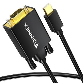 FOINNEX Mini DisplayPort to VGA Cable 10ft, Mini DP to VGA Cord (Thunderbolt 2) Compatible with MacBook Pro/Air, Surface Pro/Dock, Projector, Monitor