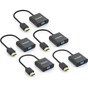 FEMORO HDMI to VGA Adapter Converter 1080P, HDMI Male to VGA Female Adaptor Cable for PC, Laptop, DVD, Projector, Ultrabook, Raspberry Pi, Chromebook - Black
