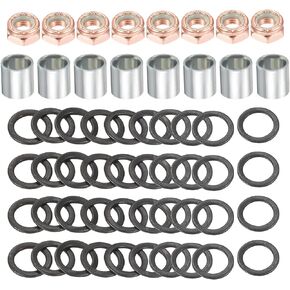 PATIKIL Skateboard Truck Hardware Kit, Skateboard Truck Lock Nuts Axle Washers Spacer Speed Rings Repair Set for Longboard Cruiser