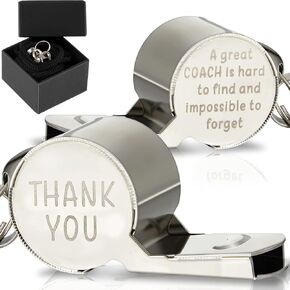 Baseball Coach Whistle Basketball Coach Gift Volleyball Football Soccer Stainless Steel Whistle with Gift Box Personalized Coach Whistle with Lanyard Engraved Whistle for Referee Gift