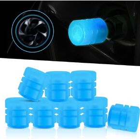 Miytsya 4 PCS Luminous Wheels Cap Tire Valve Stem, Glow Luminous at Night, Air Caps Cover Fluorescent, Illuminated Auto Car Wheel Valve Stem Caps Cover for Car, Motorcycles, Truck, Vehicle (Blue)