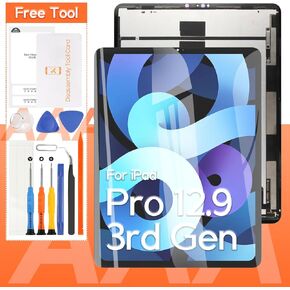 لشاشة iPad Pro 12.9 الجيل الثالث LCD، لجهاز iPad Pro 12.9 الجيل الرابع شاشة LCD A2014 A1895 A1876 A1983 A2069 A2232 A2233 A2229 مجموعة كاملة من محول الأرقام لشاشة LCD (أسود) in Kuwait