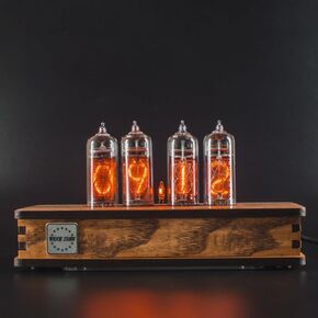Nixie Tube Clock with New and Easy Replaceable IN-14 Nixie Tubes - Motion Sensor - Visual Effects - Gift Idea - Premium Gift Packaging