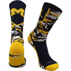 TCK Michigan Wolverines Socks Woodland Camo Crew