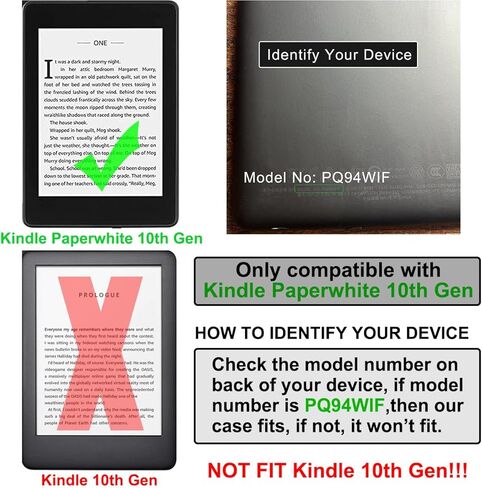 for Kindle Paperwhite 10th Generation Case Clear Cover and Screen Protector, 2018 6 Inch Amazon Paperwhite 4 10 Gen Release Silicone Thin Slim Soft Protective Funda Skin-Kindle Modle NO. PQ94WIF in Kuwait