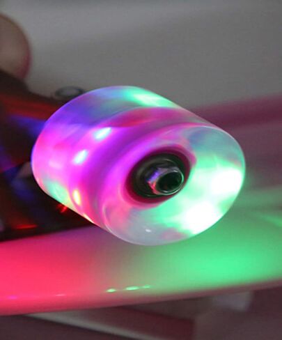 Cruiser Skateboard for Girls with LED Light Up Wheels Cool Completed Skate Board 22 inch for Kids Teens Beginners Standard Skateboard with Carrying Bag in Saudi Arabia