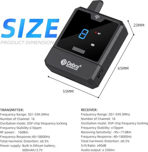 D Debra Audio ER-Mini UHF Portable Wireless in-Ear Monitor System with Monitoring Type for Stage, Band, Recording Studio, Musicians, Monitoring (Only 1 Receiver) in Kuwait