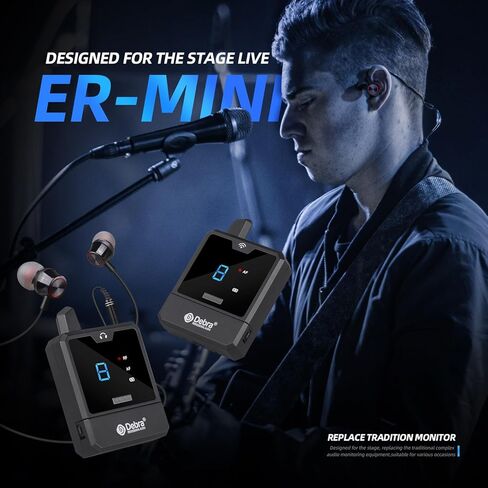 D Debra Audio ER-Mini UHF Portable Wireless in-Ear Monitor System with Monitoring Type for Stage, Band, Recording Studio, Musicians, Monitoring (Only 1 Receiver) in Kuwait