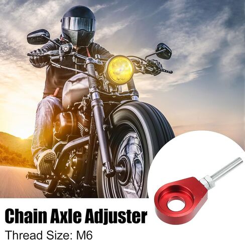 X AUTOHAUX 4 قطعة 12 مللي متر ضياء هول الأحمر الفضة لهجة المعادن العالمي سلسلة المحور الضابط الموتر للدراجات النارية in Saudi Arabia
