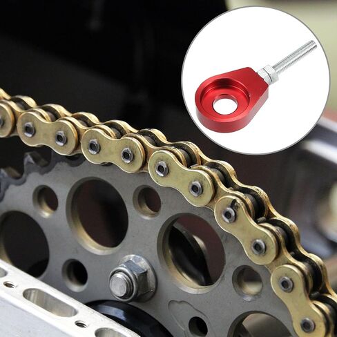 X AUTOHAUX 4 قطعة 12 مللي متر ضياء هول الأحمر الفضة لهجة المعادن العالمي سلسلة المحور الضابط الموتر للدراجات النارية in Saudi Arabia
