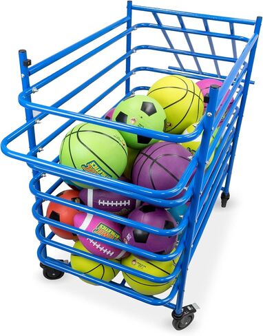 Crown Sporting Goods Metal Sports Ball Cage - Multi-Sport Steel Frame Ball Locker with Caster Wheels and Lock in Saudi Arabia
