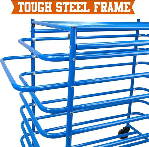Crown Sporting Goods Metal Sports Ball Cage - Multi-Sport Steel Frame Ball Locker with Caster Wheels and Lock in Saudi Arabia