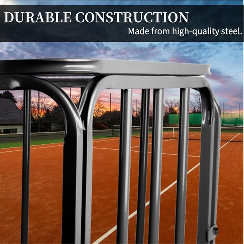 Rolling Sports Ball Storage Garage Portable,35.4x27.6x27.6in Mental Storage Rack Foldable with Lid and Wheels,Large Capacity Sports Equipment Garage Organizer for Indoor Outdoor,Gym,School,Club in Saudi Arabia