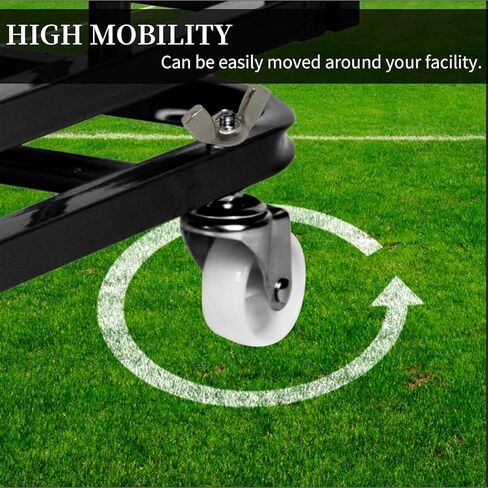 Rolling Sports Ball Storage Garage Portable,35.4x27.6x27.6in Mental Storage Rack Foldable with Lid and Wheels,Large Capacity Sports Equipment Garage Organizer for Indoor Outdoor,Gym,School,Club in Saudi Arabia