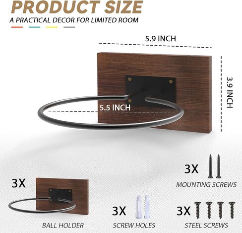 3 قطع حامل كرة السلة على الحائط، حامل الكرة، منظمة حامل الكرة، ديكور غرفة كرة السلة، حامل الكرة عرض تخزين لكرة السلة وكرة القدم وكرة القدم الطائرة وديكور غرفة الأولاد in Kuwait
