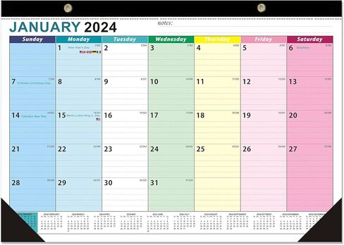 تقويم مكتب 2024-2025 (يناير 2024 - يونيو 2025) - 17 بوصة × 12 بوصة، يتضمن التخطيط الشهري والجدولة والعطلات، مثالي لتنظيم الجدران في المنزل والمدرسة والمكتب، وغطاء من البولي بروبيلين وقابل للتمزيق in Kuwait