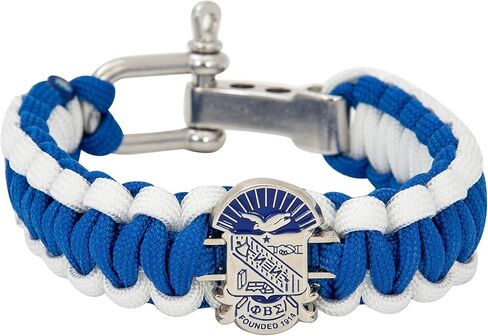 سوار Phi Beta Sigma Fraternity Silver Crest Paracord - حجم قابل للتعديل سيجما (باراكورد فضي) in Saudi Arabia