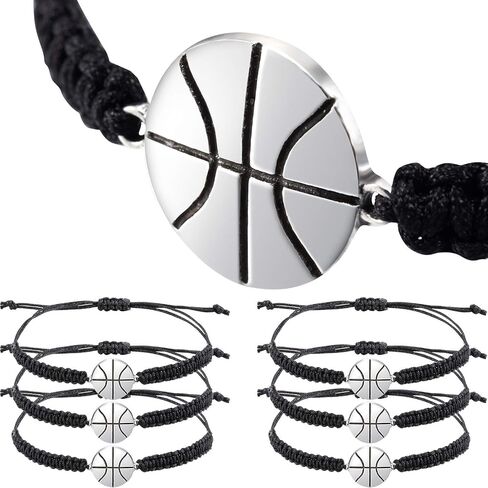 Hicarer 12 Pieces Basketball Bracelet Jewelry Basketball Woven Charm Bracelet for Player Team in Saudi Arabia