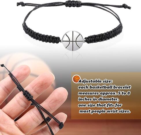 Hicarer 12 Pieces Basketball Bracelet Jewelry Basketball Woven Charm Bracelet for Player Team in Saudi Arabia