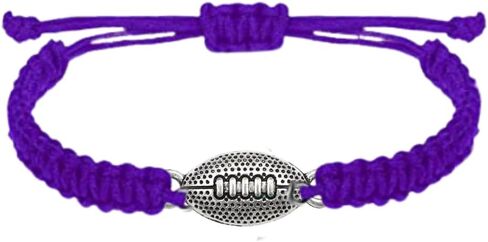 Sportybella Football Bracelet Adjustable Paracord Bracelets. Unisex Football Charm Bracelet. Weaved Bracelet String w/Football Charm. Football Gifts in Kuwait