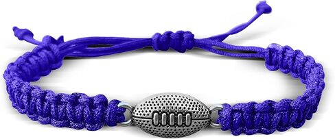 Sportybella Football Bracelet Adjustable Paracord Bracelets. Unisex Football Charm Bracelet. Weaved Bracelet String w/Football Charm. Football Gifts in Kuwait