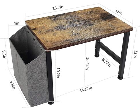 VEDECASA حامل حامل طابعة خشبي أبيض تحت المكتب مع صندوق تخزين وخطاف سماعة الرأس للمكتب المنزلي، منظم متعدد الأغراض رف طابعة سطح المكتب الحديث مع وسادات قابلة للتعديل مضادة للانزلاق (أبيض) in Kuwait