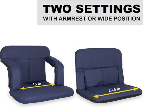 KHOMO GEAR Stadium Bleacher and Bench Seat Chair with Padded Reclining Cushion and Armrest and Carry Straps in Saudi Arabia