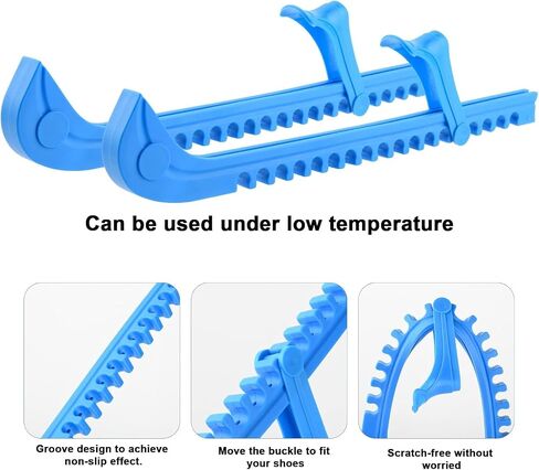 2 Pcs Ice Skate Guards Hockey Shoe Blade Covers Hockey Skates Blade Guards Ice Hockey Equipment with Adjustable Buckle for Figure Skates, Ice Skating, Hockey in Saudi Arabia